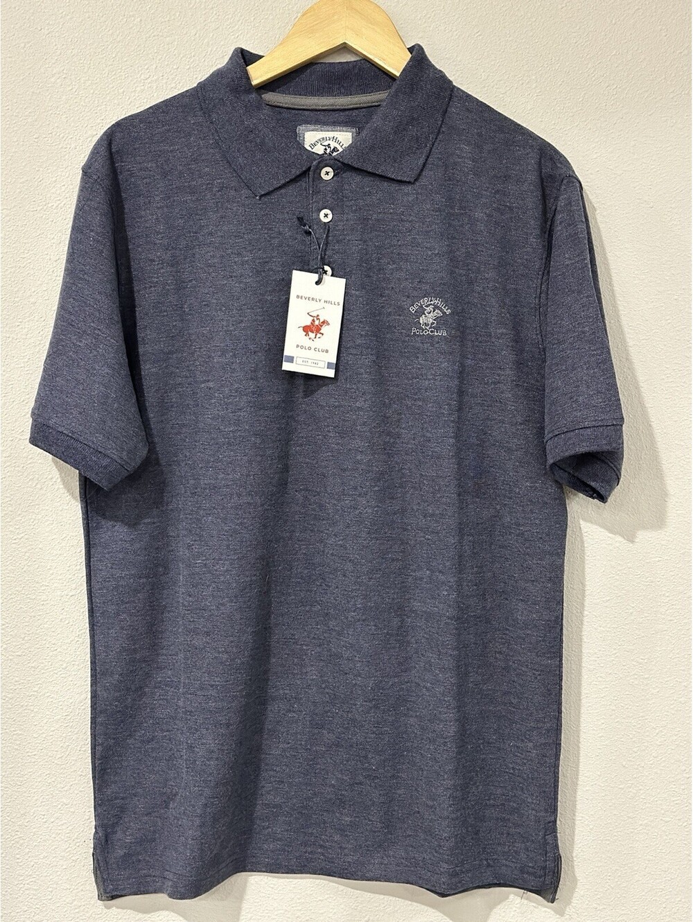 New Blue short-sleeve polo shirt from Beverly Hills Polo Club Men’s Size Medium
